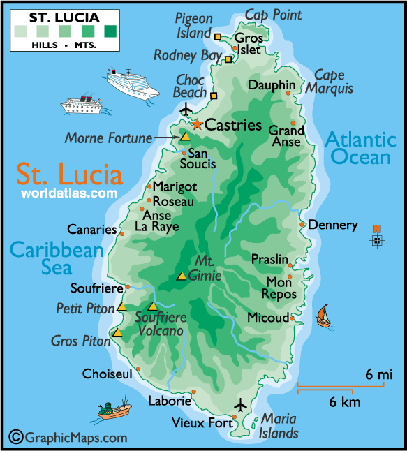 圣卢西亚地图